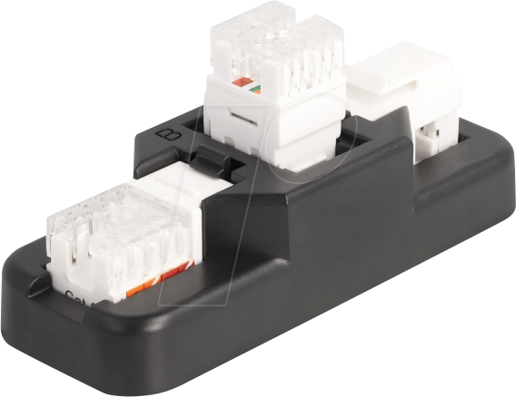DELOCK 87104 - Keystone LSA Set mit Auflegehalterung, RJ45 / RJ11, Cat.6, schwa