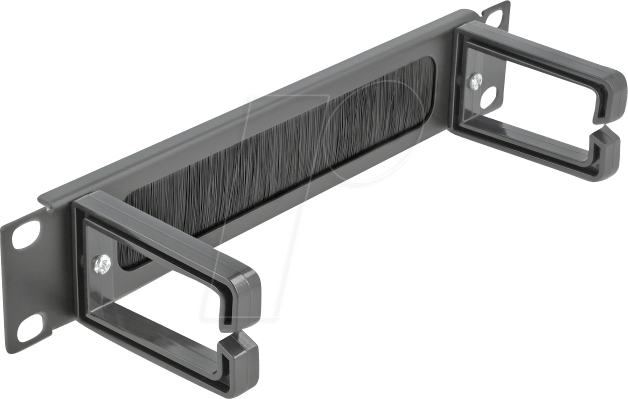 DELOCK 66485 - 10'' Kabelmanagement Bürstenleiste mit 2 Bügeln 1 HE schwarz