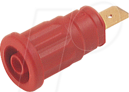 SEP 2620 F63 RT - Einpressbuchse, 4 mm, rot, vergoldet, gesichert