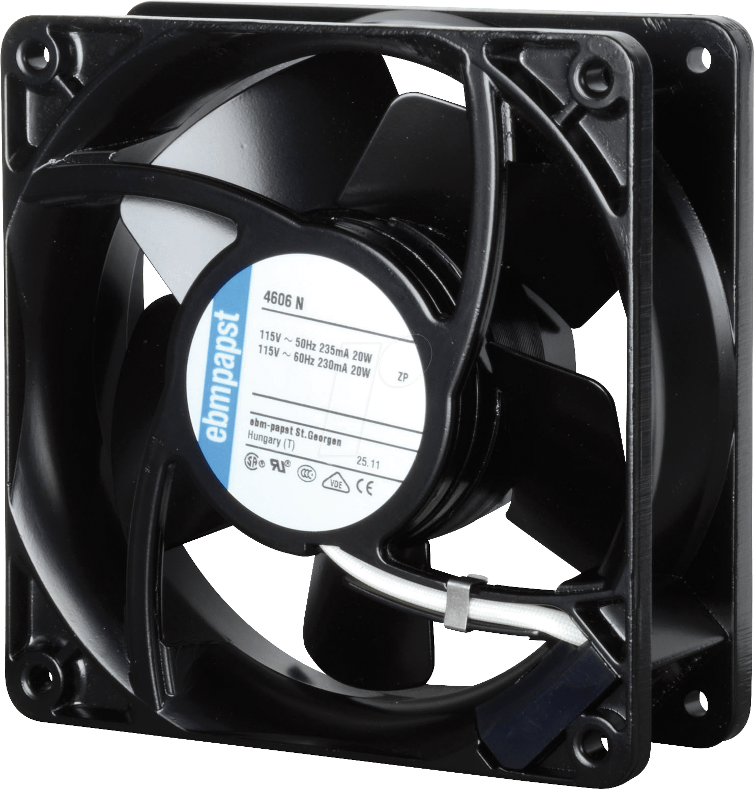 PAPST 4606N - Axiallüfter, 119x119x38mm, 115VAC, U/min: 3100