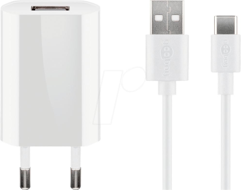GOOBAY 45300 - USB-Ladegerät, 5 V, 1 A, USB-C, weiß