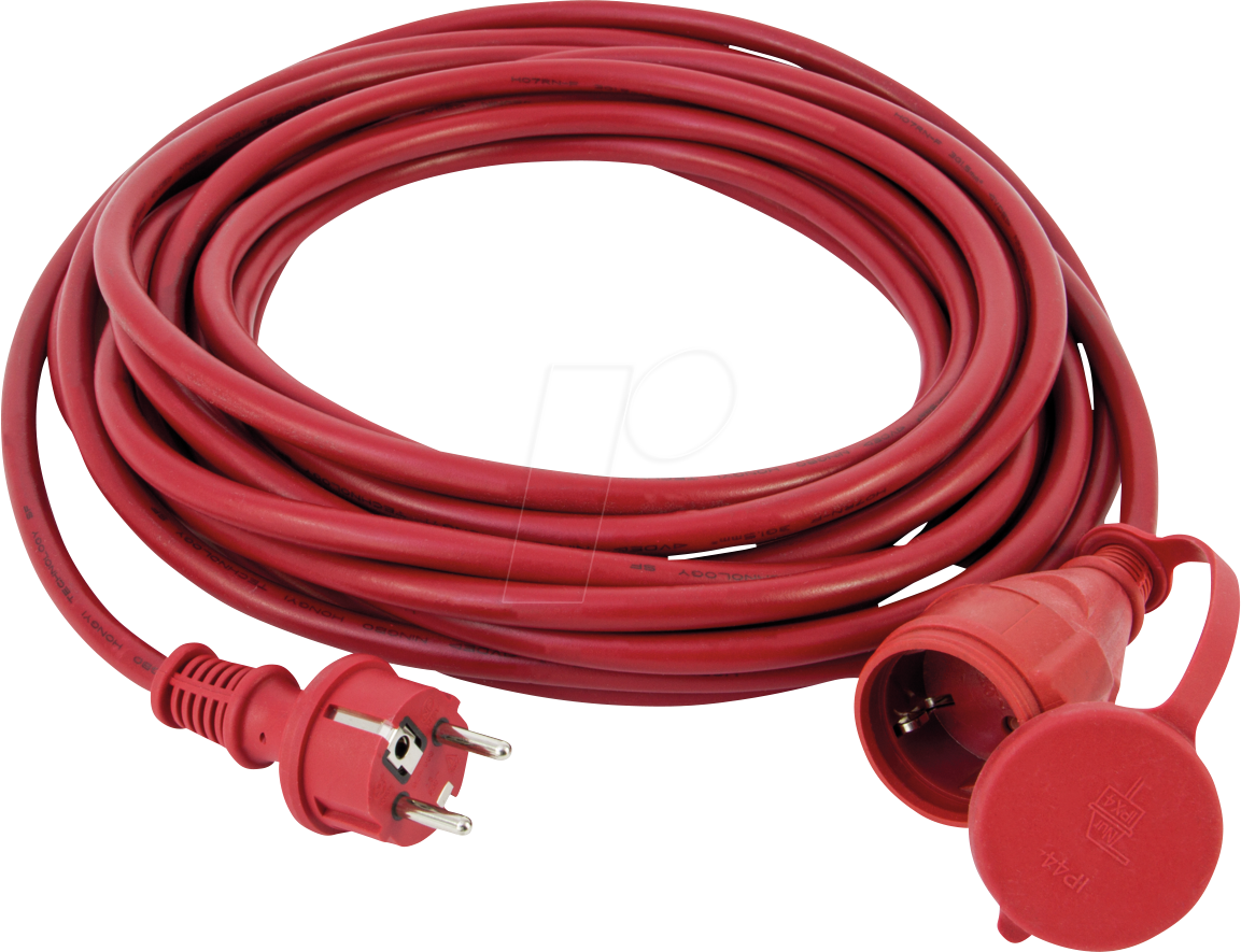 REV 0017258649 - Verlängerungskabel, Gummi, IP44, 25 m Kabel, rot