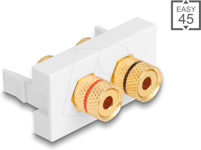 Thumbnail - DELOCK 81397 - Easy 45 Modul 2 x Polklemme, rot / schwarz 22,5 x 45 mm