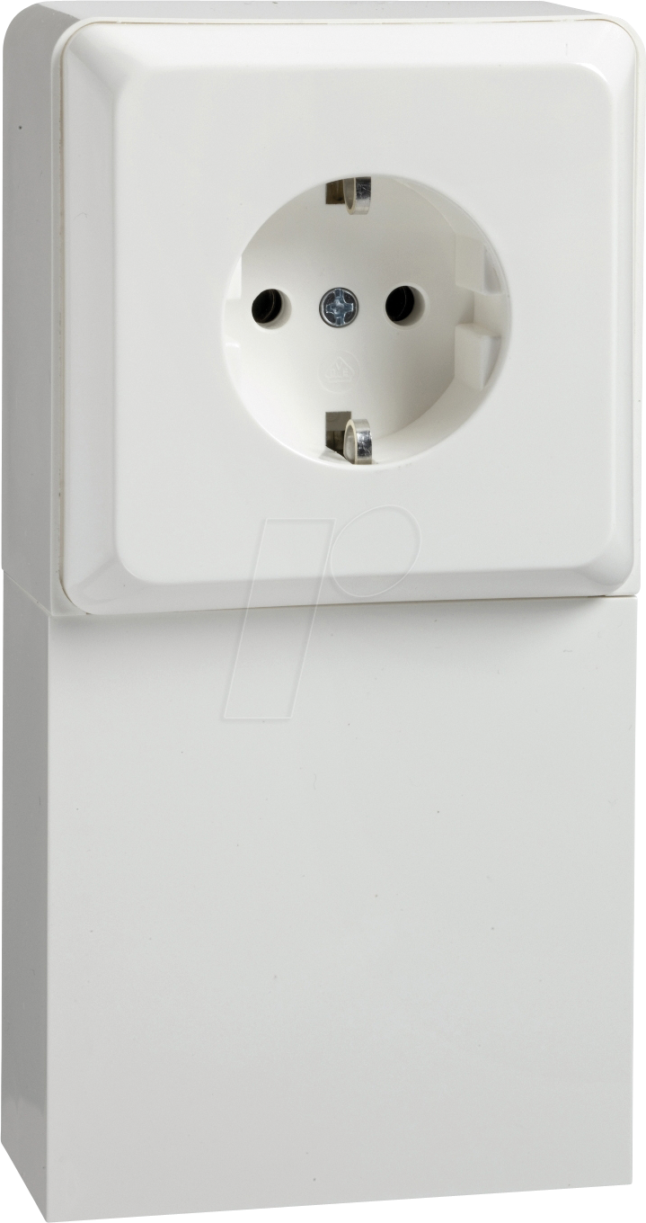 ELSO 515104 - Steckdose im Geräteträger, Schachtauslass, 1fach, 16A, reinweiß