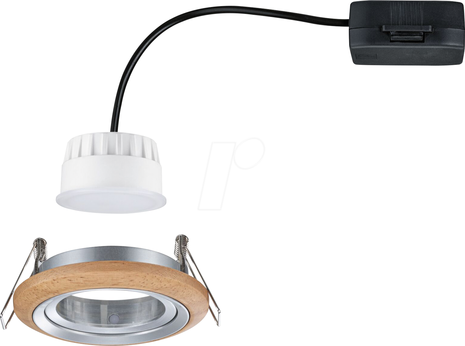 PLM 92240 - Einbauleuchte Lanati, 6 W, 470lm, 2700 K, 30°, rund, holz/alu