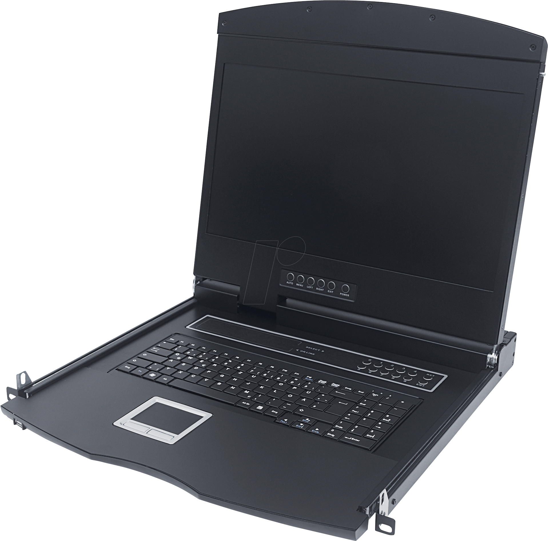 INT 507981 - 19 Zoll KVM Konsole, 17'' TFT mit Tastatur DE