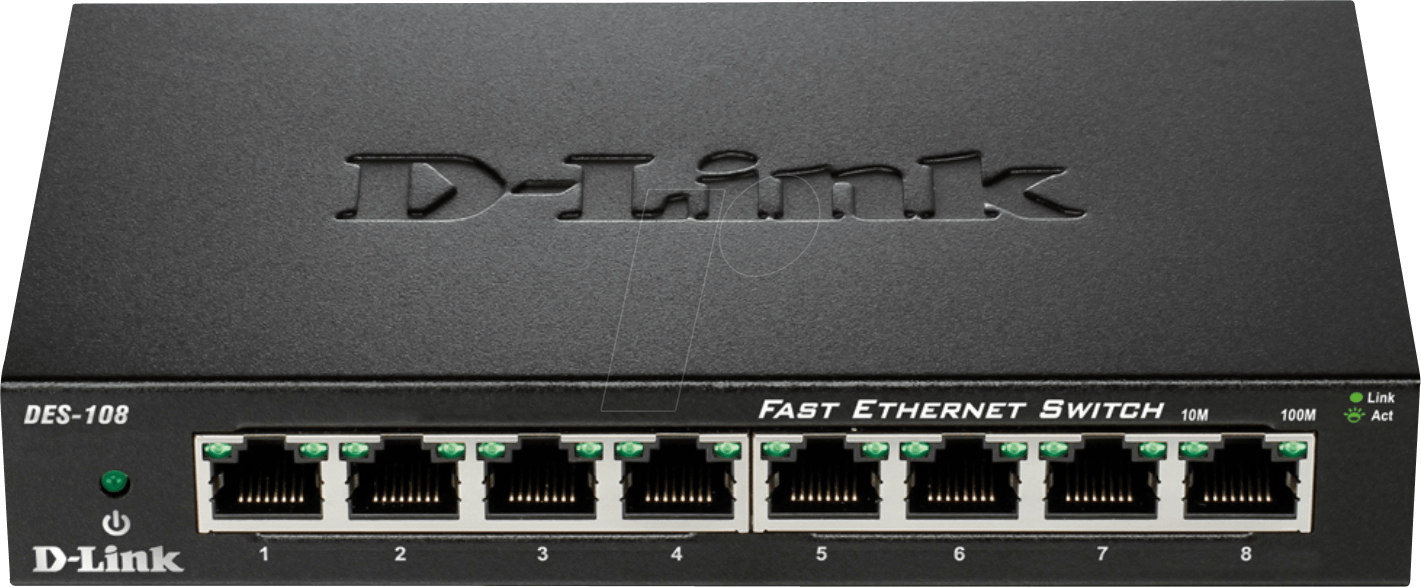 Thumbnail - D-LINK DES-108 - Switch, 8-Port, Fast Ethernet