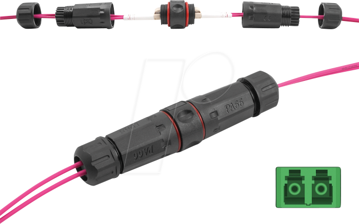 DELOCK 87874 - LWL Kabelverbinder LC Duplex Buchse / Buchse, APC, Outdoor