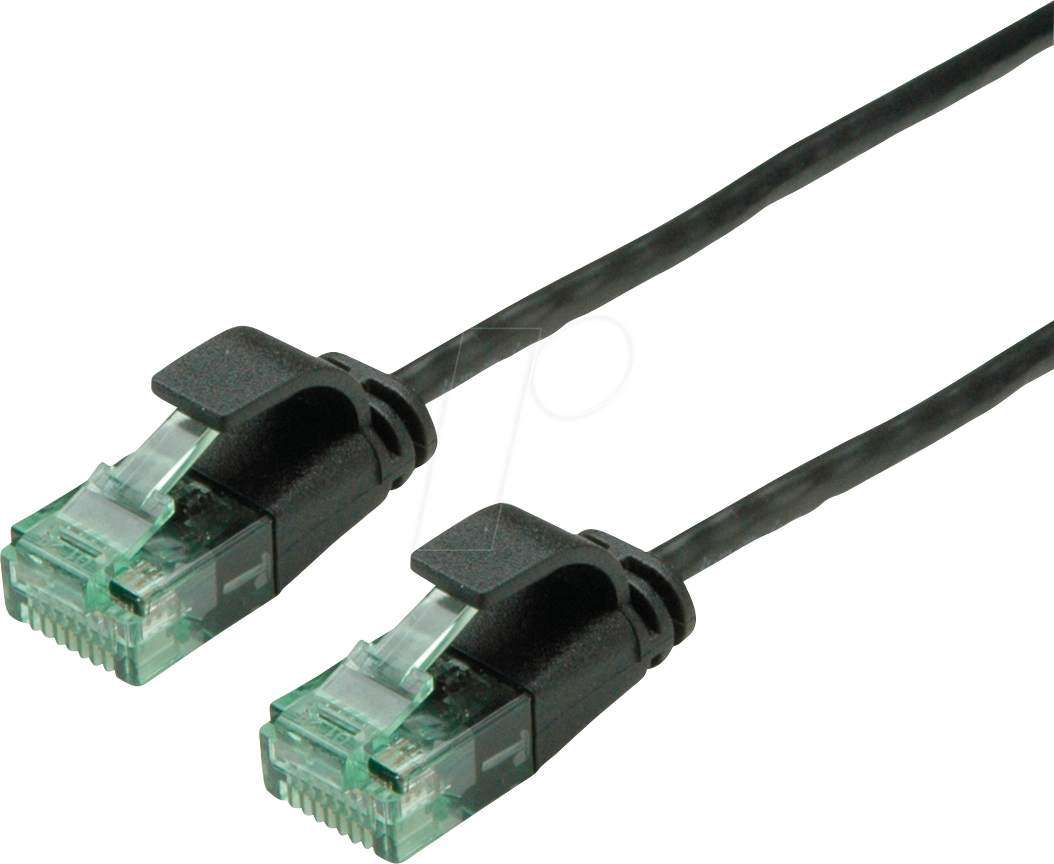 ROLINE 21453450 - Patchkabel Cat.6a (Class EA) UTP, Slim, schwarz, 0,15 m