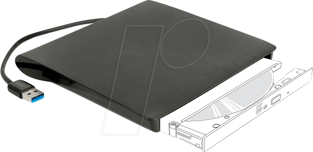 DELOCK 42603 - Externes Gehäuse 5.25 Ultra Slim SATA Laufwerk 9,5 mm, USB A Ste