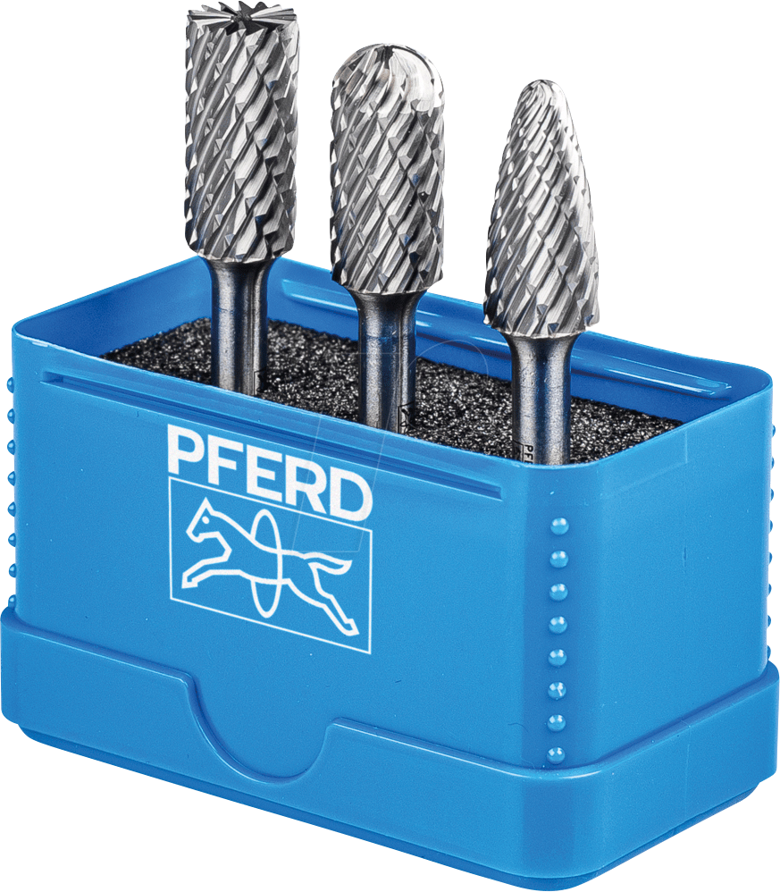 Thumbnail - PFERD 21901414 - Hochleistungsfrässtift Set, 3-tlg, Ø 12mm, Schaft-Ø 6mm