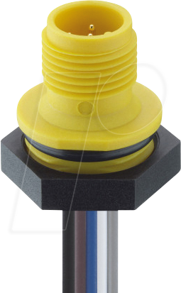 LUT 1230-05-102 - Einbausteckverbinder, M12, 5 pol, Stecker, gelb