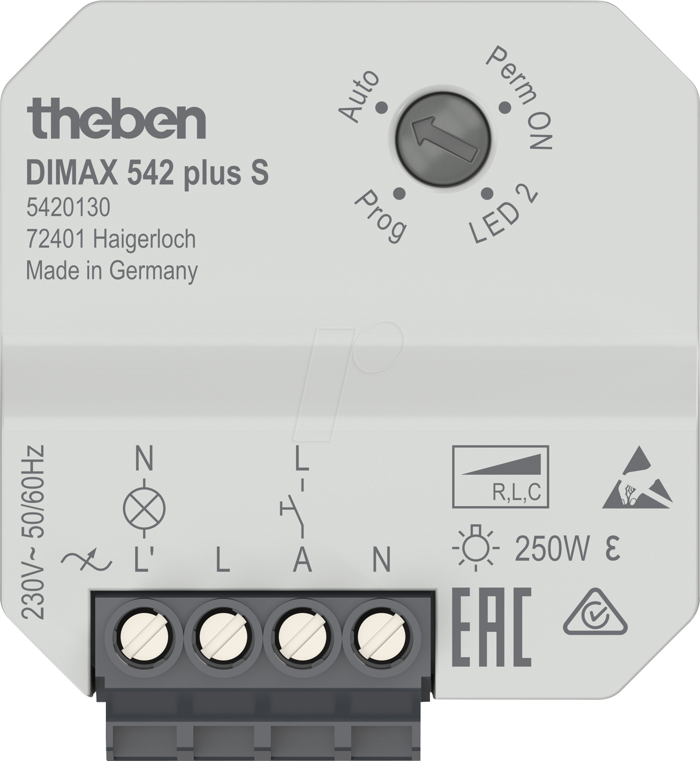THEBEN 5420130 - Universaldimmer, Mindesthelligkeit einstellbar, Poti, Unterputz