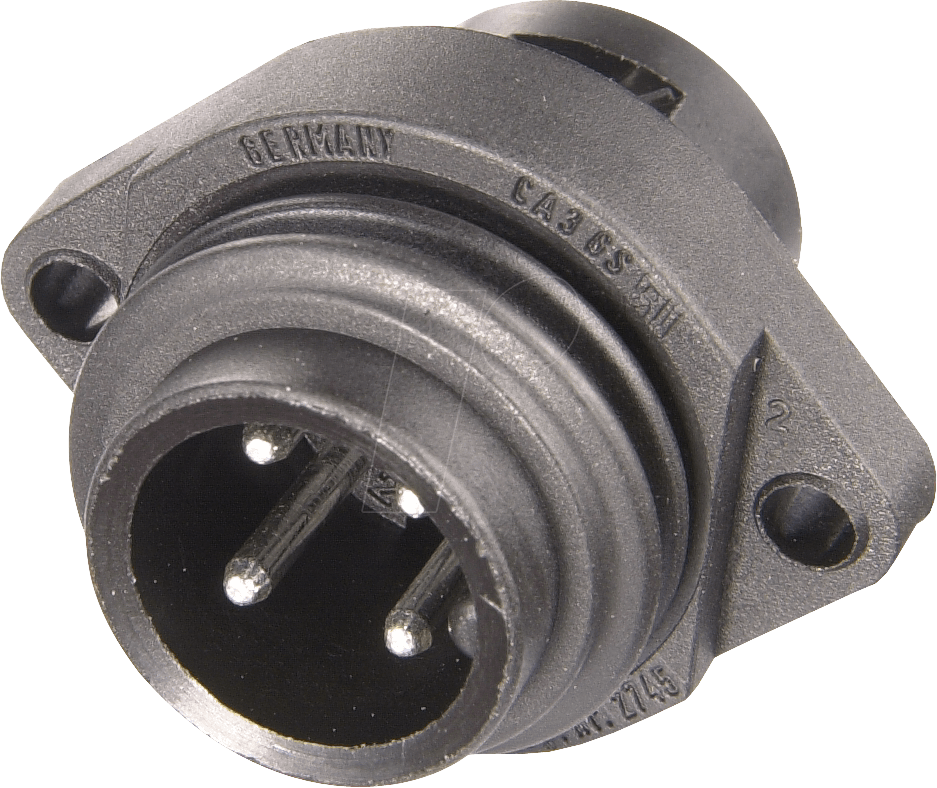 CA 3 GS - Einbaustecker mit Flansch CA-Serie, 3 + PE polig