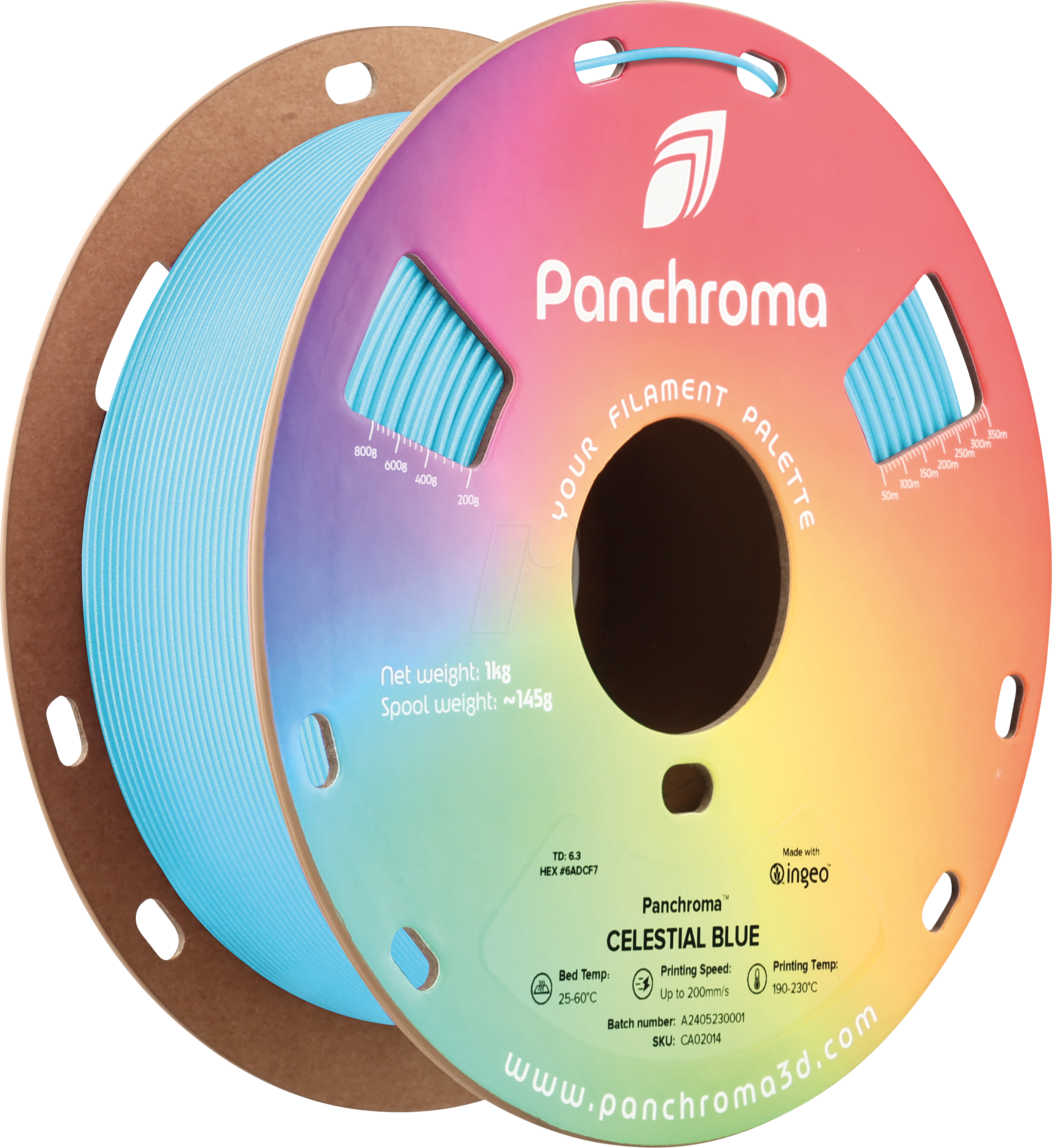 POLYMAKER CA2014 - Filament, Panchroma PLA, Celestial Blue, 1,75 mm, 1 kg