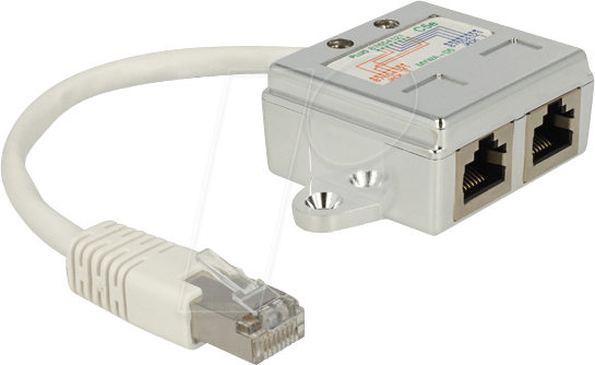 DELOCK 65224 - RJ45 Port Doppler 1xSt. - > 2xBu. 2x ISDN