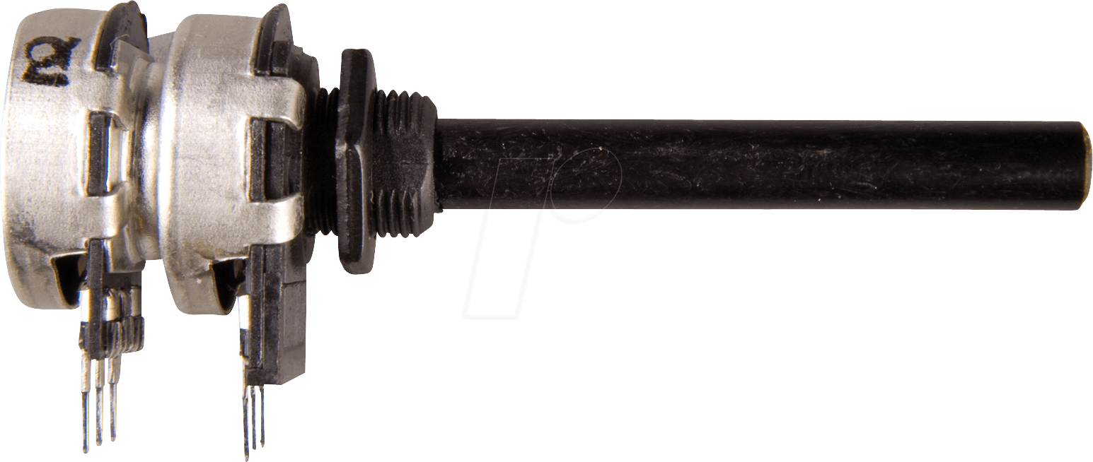 PO6S-LOG 100K - Drehpotentiometer, Stereo, 100 kOhm, logarithmisch, 6 mm