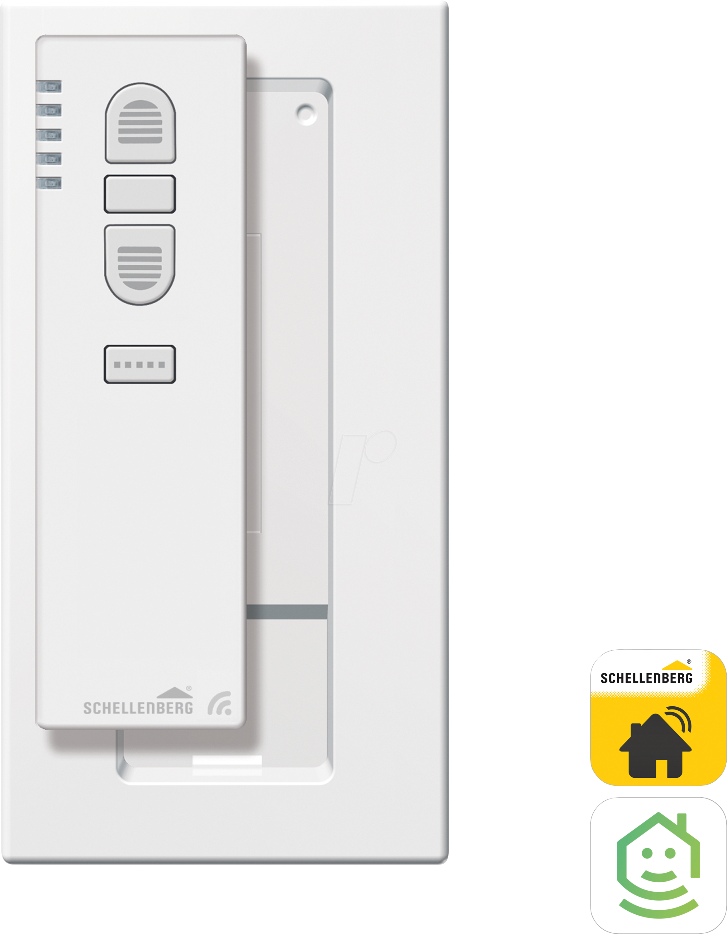 AS 20016 - Funk-Handsender 5-Kanal mit Wandhalterung, weiß