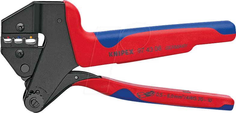 Thumbnail - KN 97 43 06 - Crimpzange, 200 mm, unisolierte, offene Steckverbinder