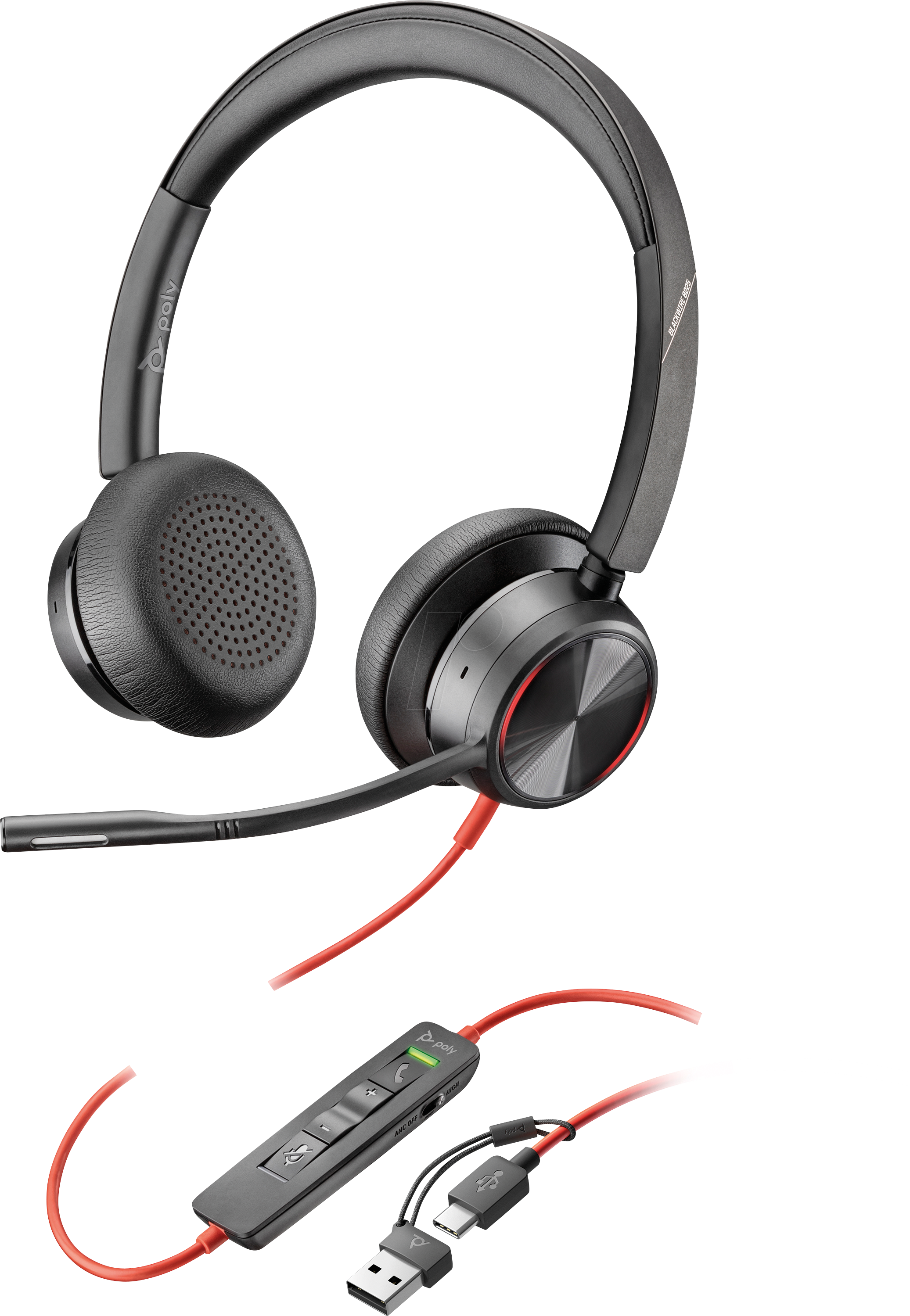 HP 8X223AA - Headset, Blackwire 8225, Stereo, USB-C +USB-C/A