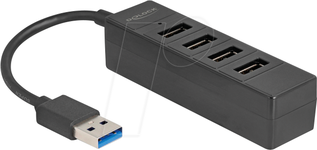 DELOCK 64350 - USB 2.0 Hub, 4 Port, 4x USB-A