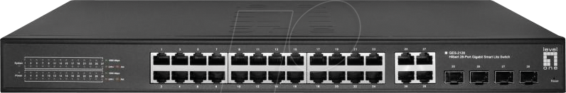 LEVELONE GES2128 - Switch, 28-Port, Gigabit Ethernet, RJ45/SFP