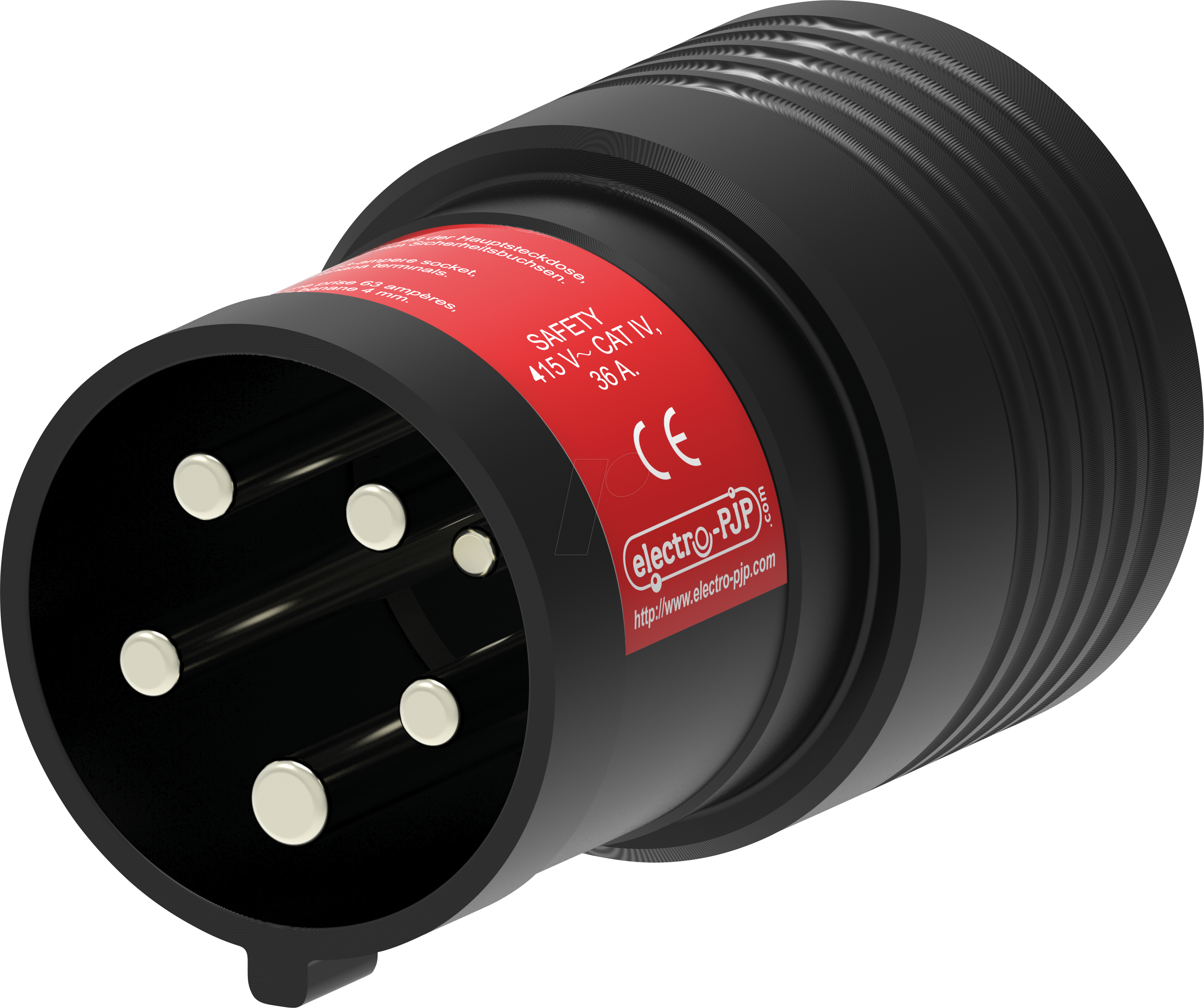 PJP ADA TETRA63 - CEE-Messadapter 63 A, 4 mm Buchsen