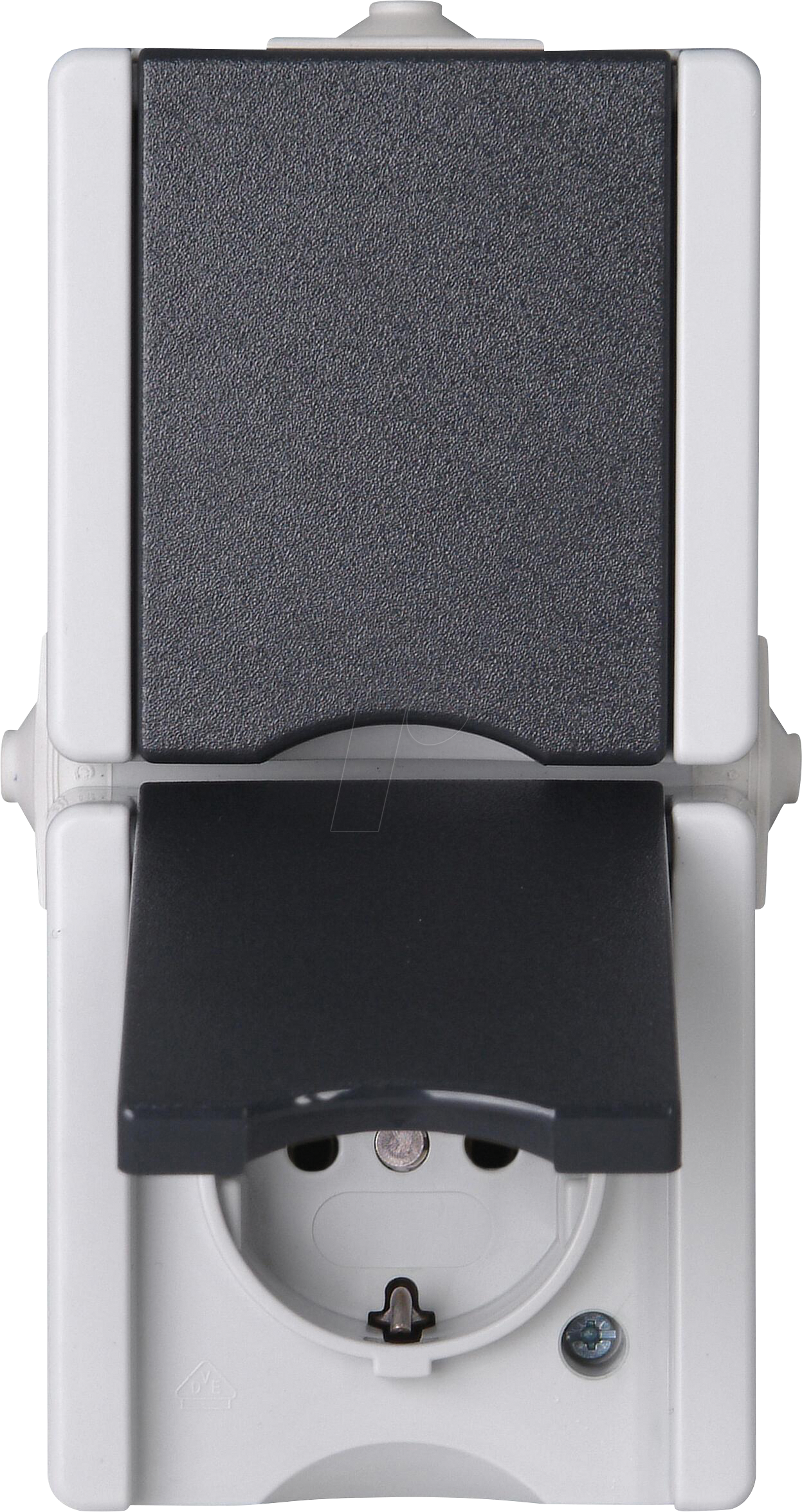 PROAQA 947555007 - proAQA - Schutzkontakt-Steckdose, 2-fach, fertig verdrahtet, gra