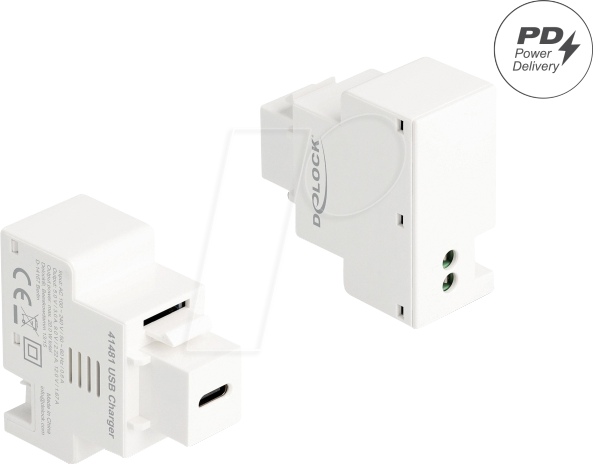 DELOCK 41481 - Keystone Modul USB Type-C™ Buchse / Buchse, weiß