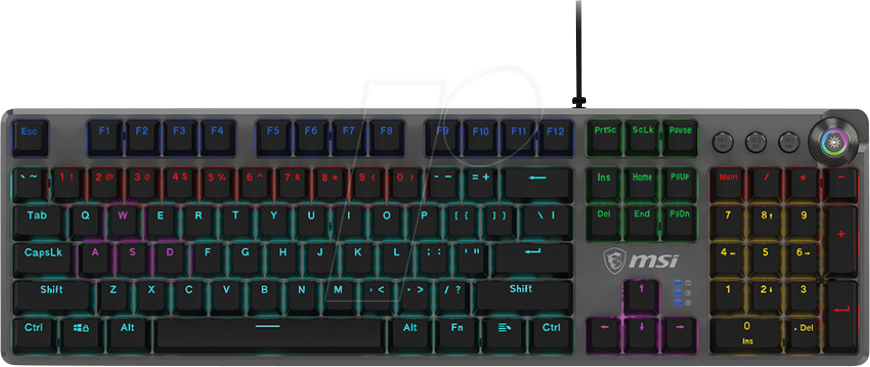 MSI GK310 - Gaming-Tastatur, USB, RGB, Hot Swap, DE