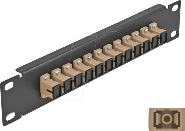 DELOCK 66762 - LWL Patchpanel, 10'', 12-Port, SC Simplex, 1HE, schwarz