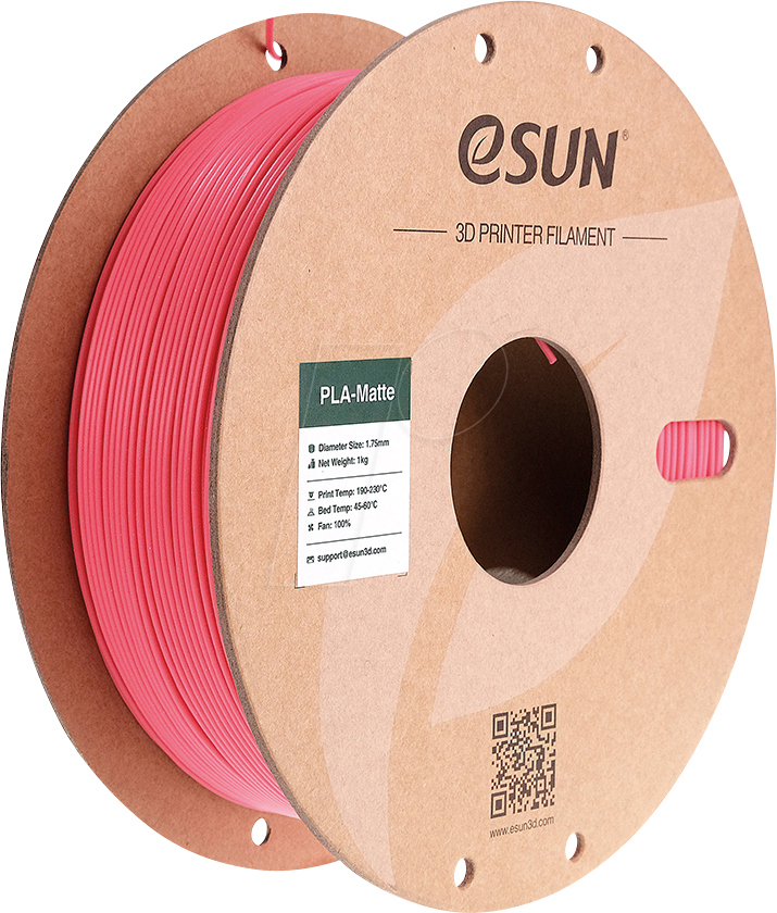 ESUN 72203358 - Filament, PLA-Matt, 1,75 mm, erdbeerrot, 1 kg
