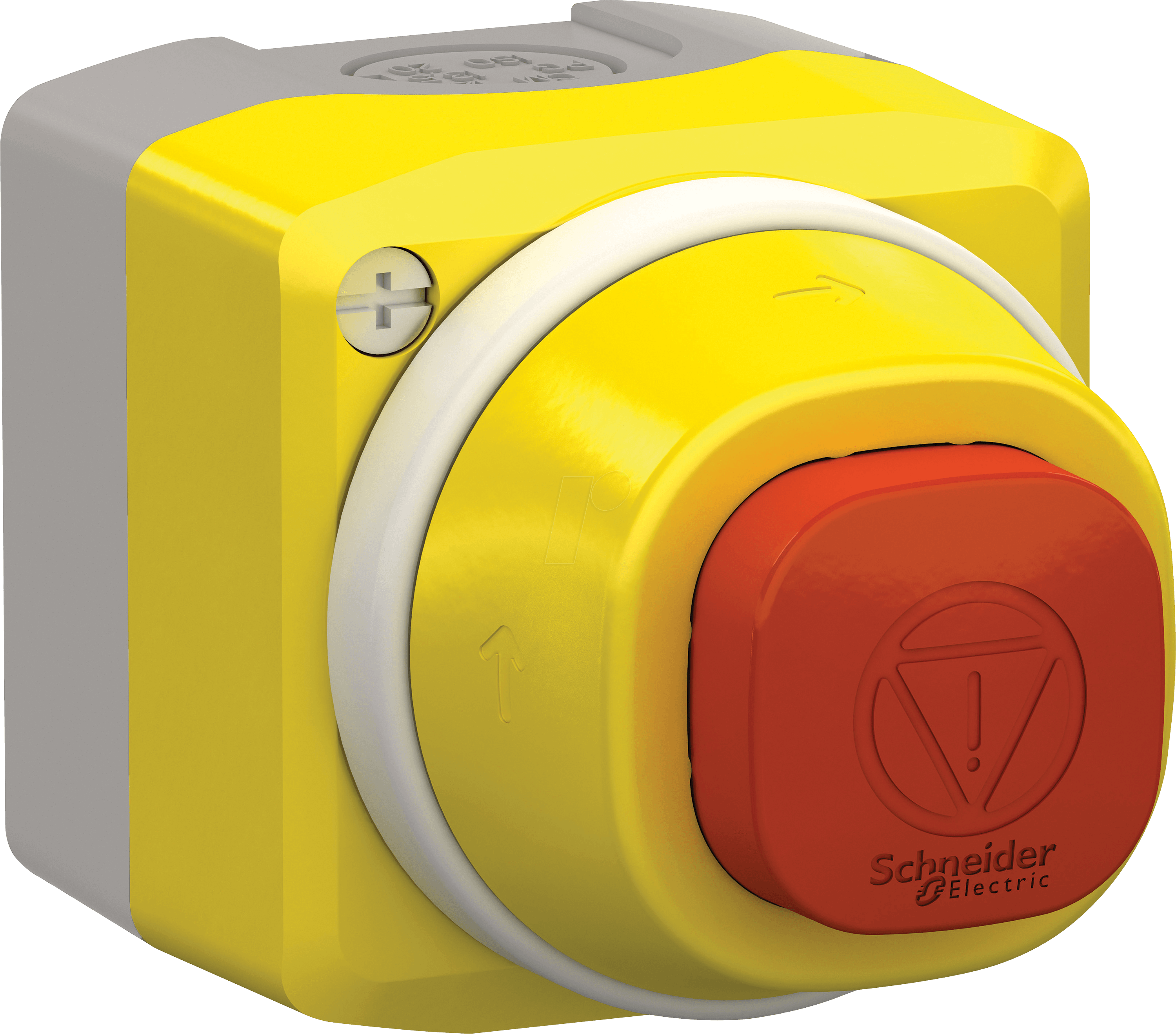 XALK84W3BE - Not-Aus/Not-Halt im Gehäuse, 2 LEDs weiß/rot, 24V, 1S 1Ö