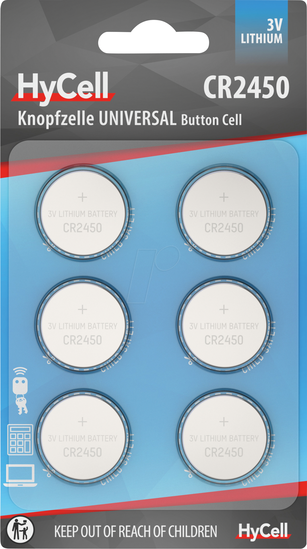 ANS 1516-0249 - Lithium-Knopfzelle CR2450, 6er Blister