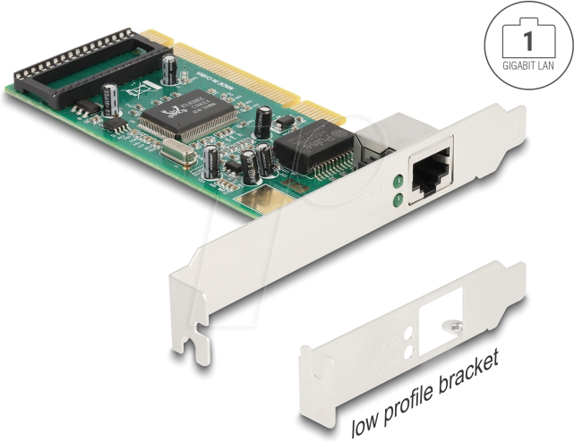 DELOCK 88084 - Netzwerkkarte, PCI, Gigabit Ethernet, 1x RJ45