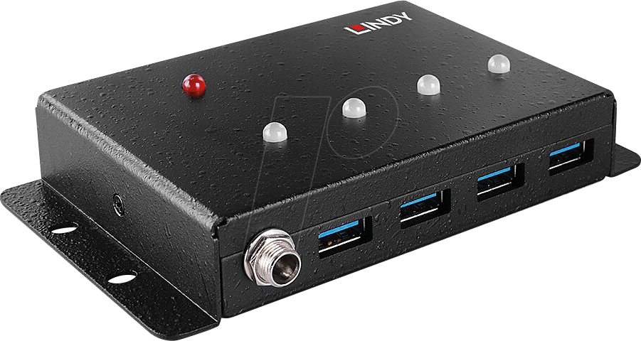 LINDY 43374 - USB 3.0 4-Port Industrie-Hub, 4x A