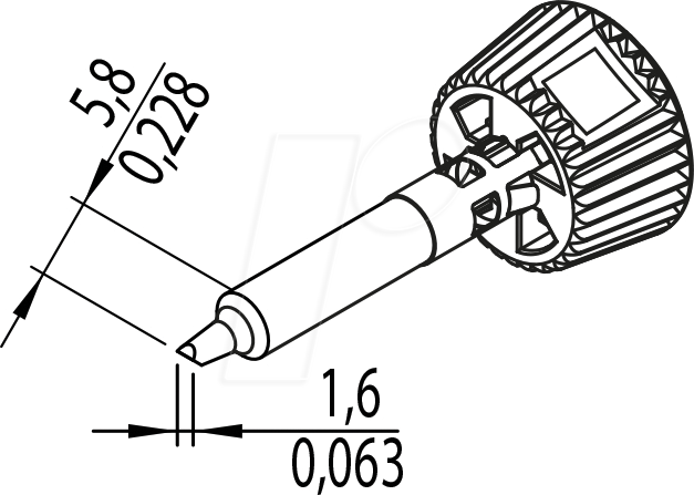Thumbnail - ERSA 0142CDLF16A - Ersadur Lötspitze, 1,6 mm asymmetrisch