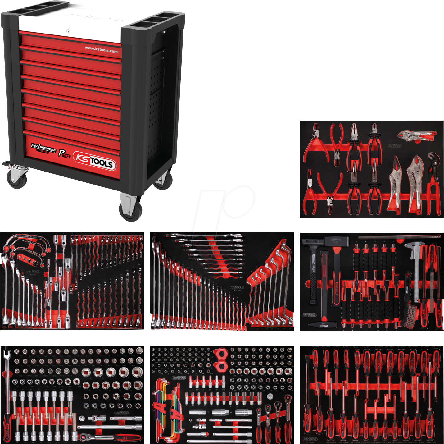 KS 810.7399 - Werkstattwagen PERFORMANCEplus P10 mit 8 Schubladen und 399 Werk
