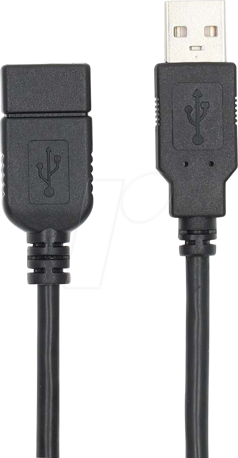 N CCGL60010BK30 - USB 2.0 Kabel, A-Stecker > A-Buchse, 3m, Schwarz