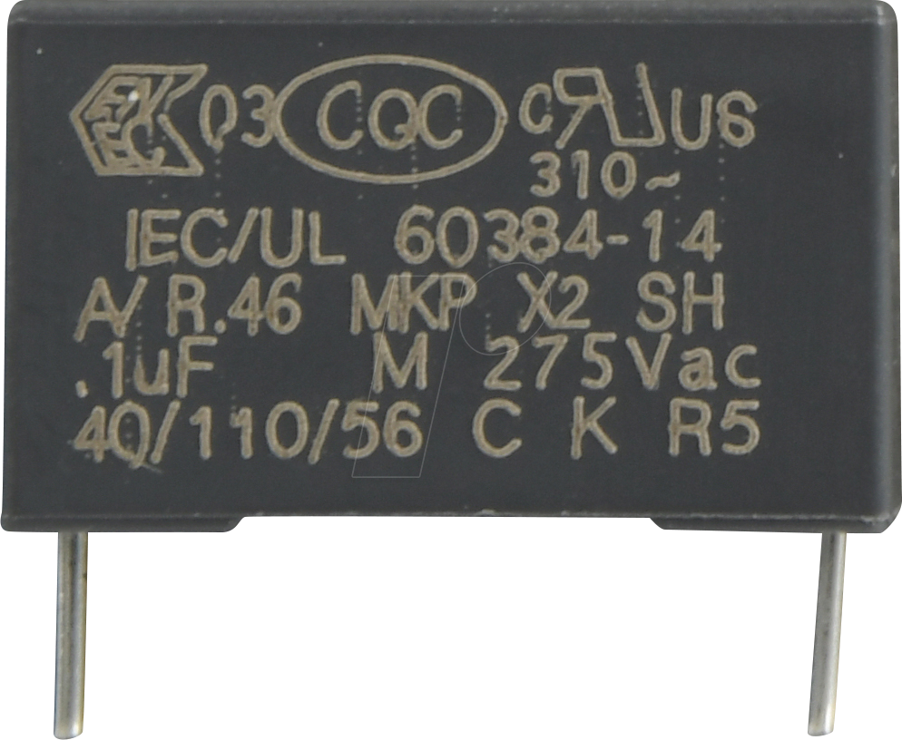 R46KI310000M1M - Funkentstörkondensator, X2, 100 nF, 275 VAC