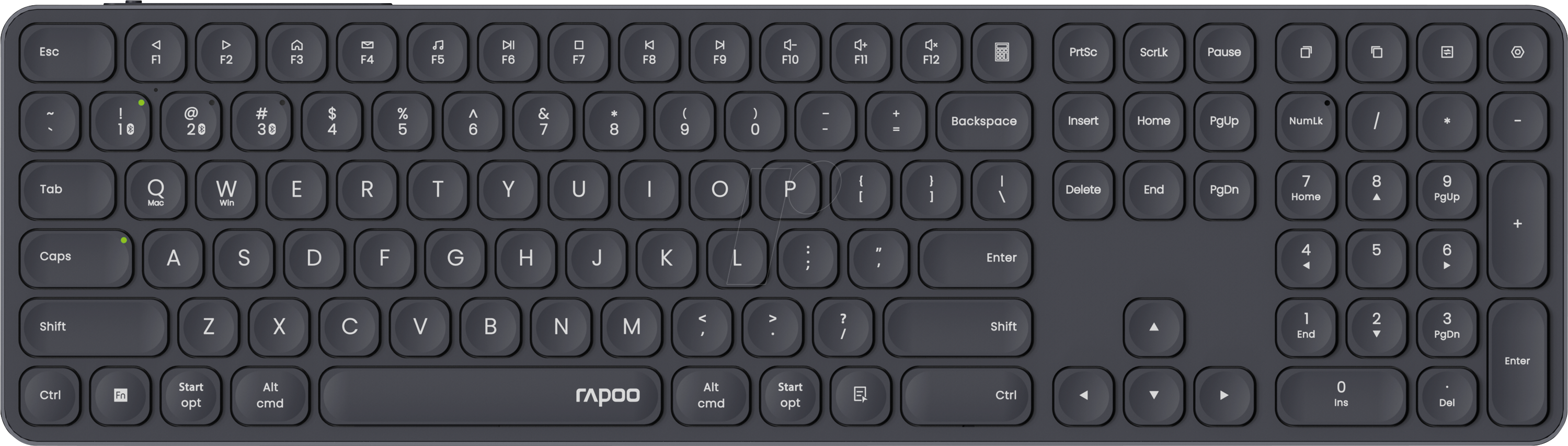 RAPOO 9810M SW - Tastatur-/Maus-Kombination, Bluetooth/Funk, schwarz, DE