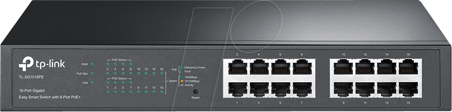 TPLINK SG1016PE - Switch, 16-Port, Gigabit Ethernet, PoE