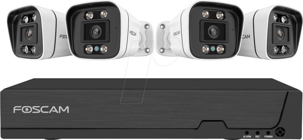 FOSCAM FN9108B4W - Netzwerk-Videorekorder, Set inkl. 4 Kameras