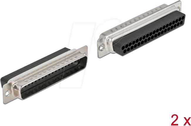DELOCK 66711 - D-Sub 37 Pin Crimp Stecker, Metall, 2 Stück