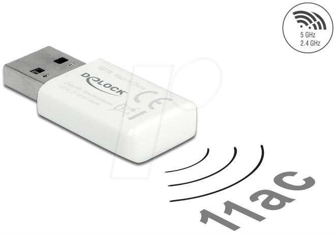 DELOCK 12770 - WLAN-Adapter, USB, 1167 MBit/s
