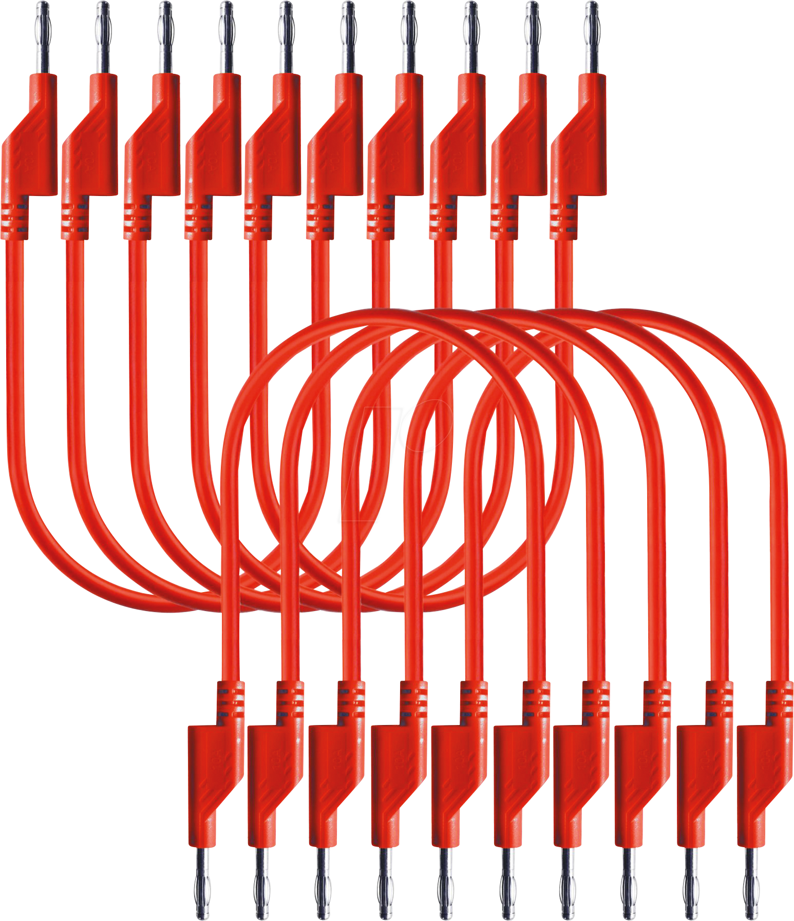 PEAKTECH 7047R - Messleitung, 0,50 m, rot, stapelbar