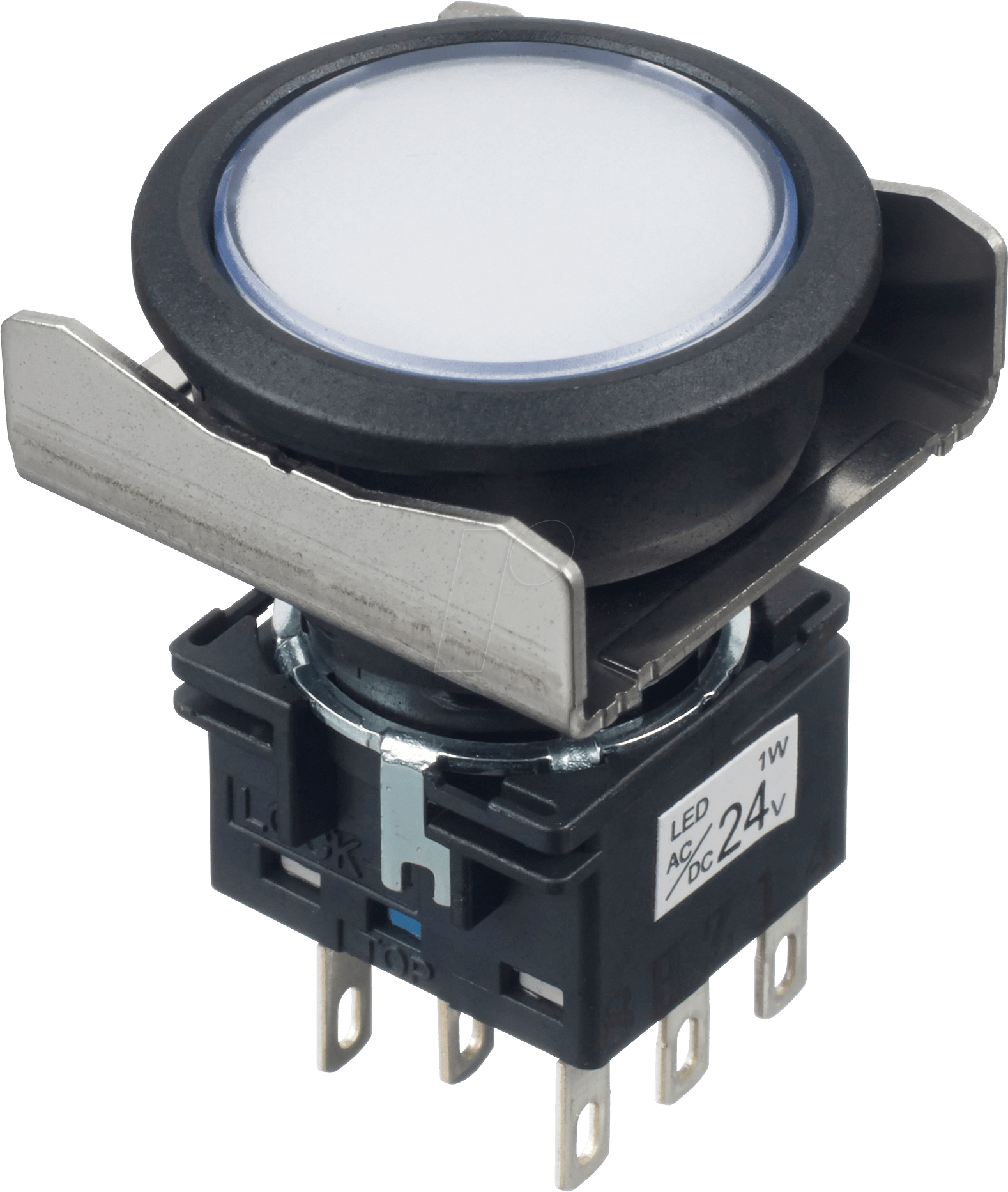 ID LBW6LM1T64PW - Beleuchteter Einbautaster LBW, 26 mm , 2 CO