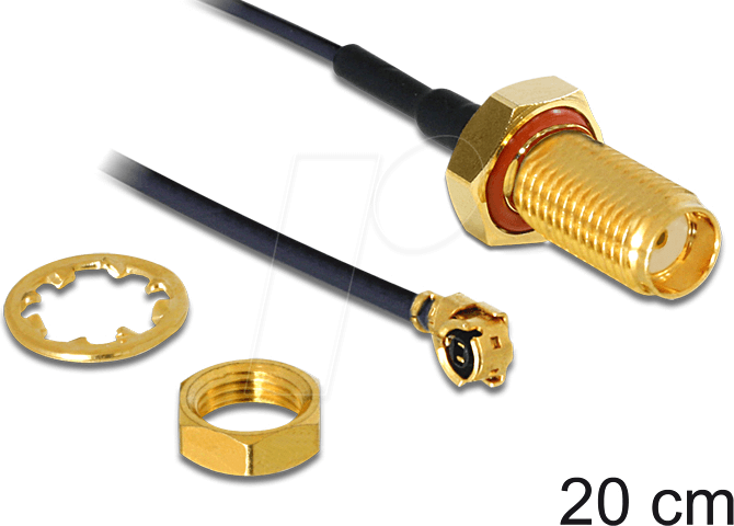 DELOCK 88747 - WLAN Kabel, SMA Einbaubuchse, MHF/U.FL