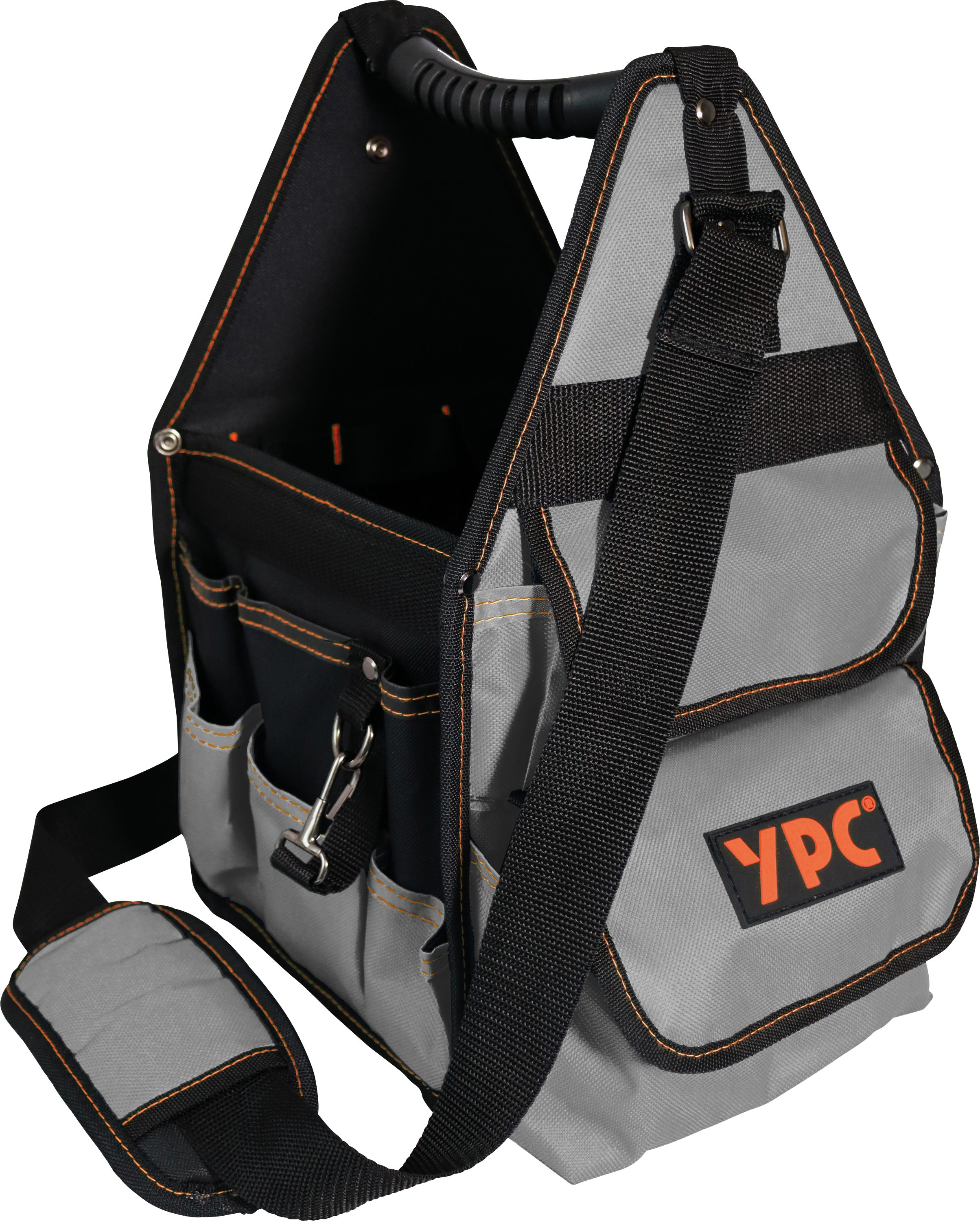 YPC BG00009BKGY - ''Henchman'' Werkzeugkorb L, Grau-Schwarz, 46x23x23cm, 10 kg Tragk