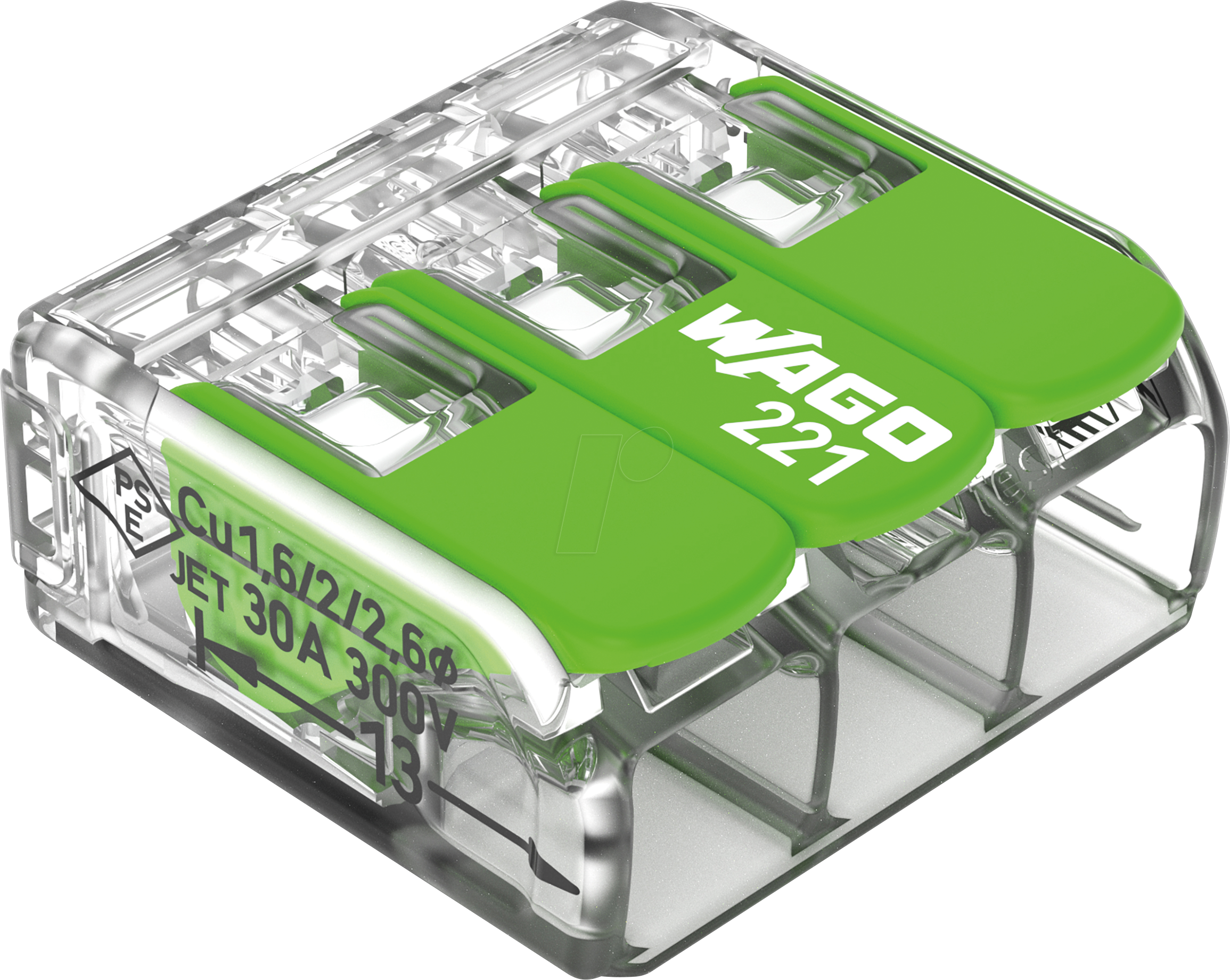 WAGO 221-623 - Verbindungsklemme mit Hebeln, max. 6 mm², 3 Leiter